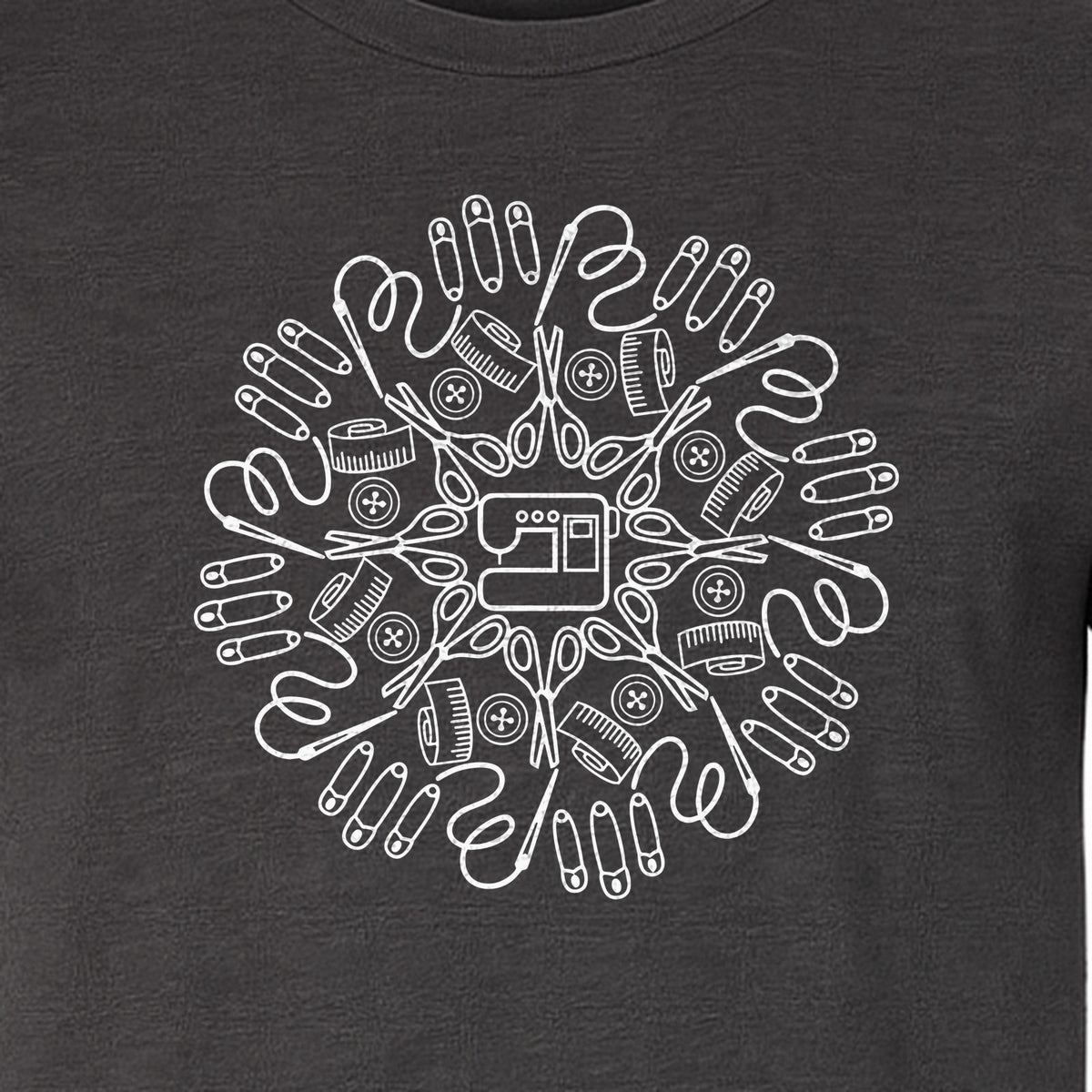 Sewing Machine T-Shirt, Circular Notions Line Art Design for Quilters and Seamstresses