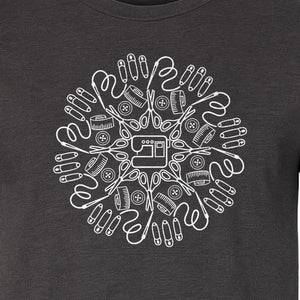 Sewing Machine T-Shirt, Circular Notions Line Art Design for Quilters and Seamstresses