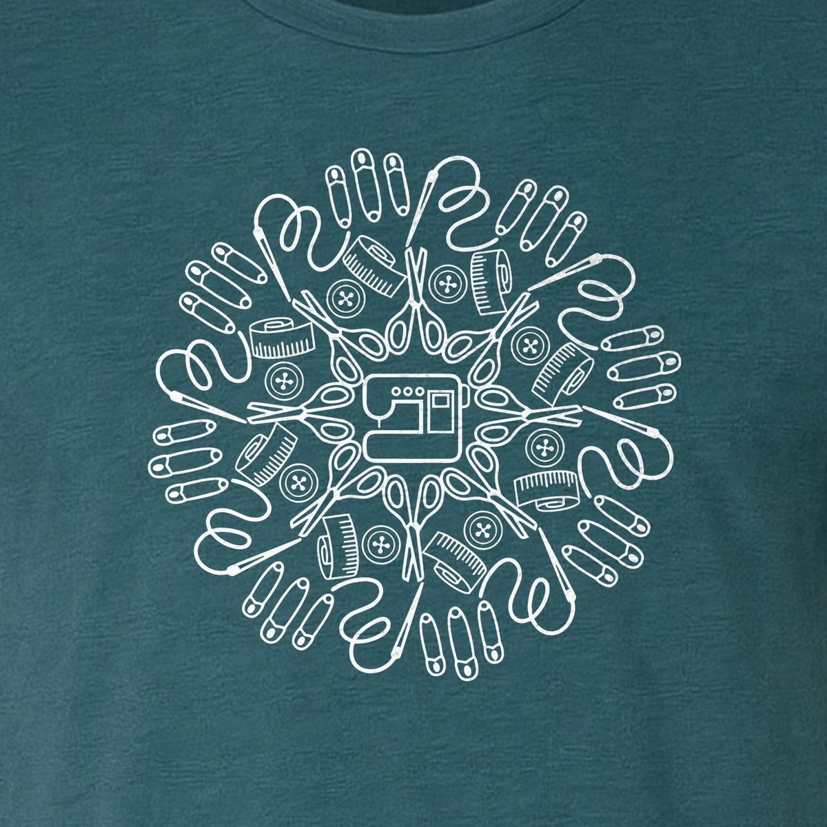 Sewing Machine T-Shirt, Circular Notions Line Art Design for Quilters and Seamstresses