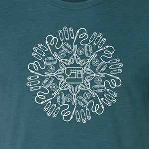 Sewing Machine T-Shirt, Circular Notions Line Art Design for Quilters and Seamstresses