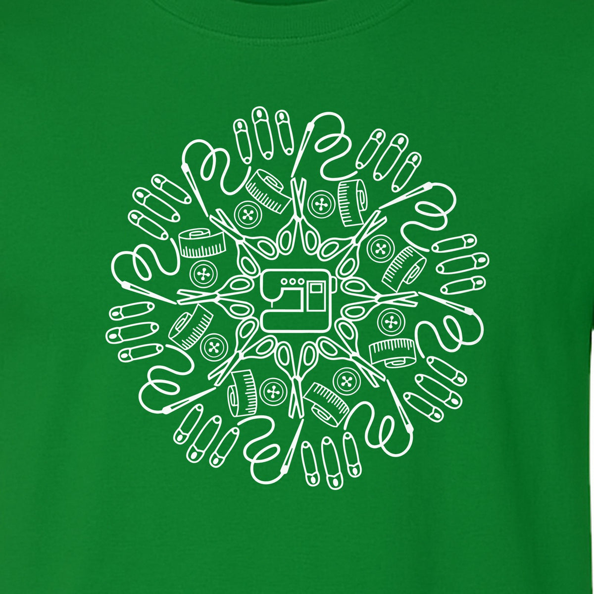 Sewing Machine T-Shirt, Circular Notions Line Art Design for Quilters and Seamstresses