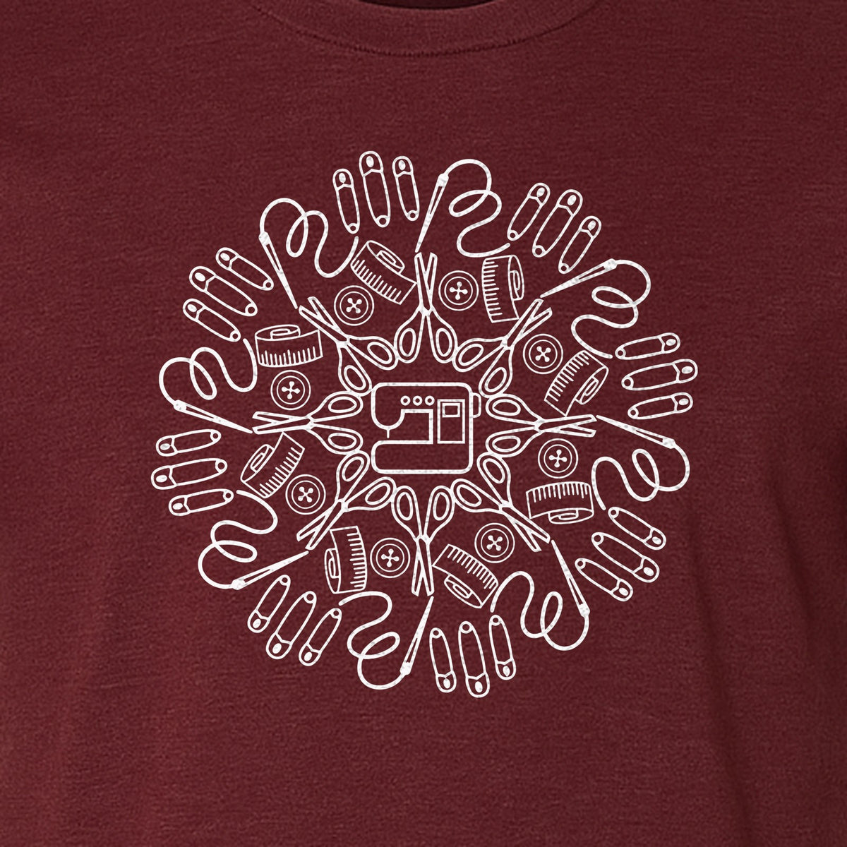 Sewing Machine T-Shirt, Circular Notions Line Art Design for Quilters and Seamstresses