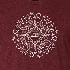 Sewing Machine T-Shirt, Circular Notions Line Art Design for Quilters and Seamstresses