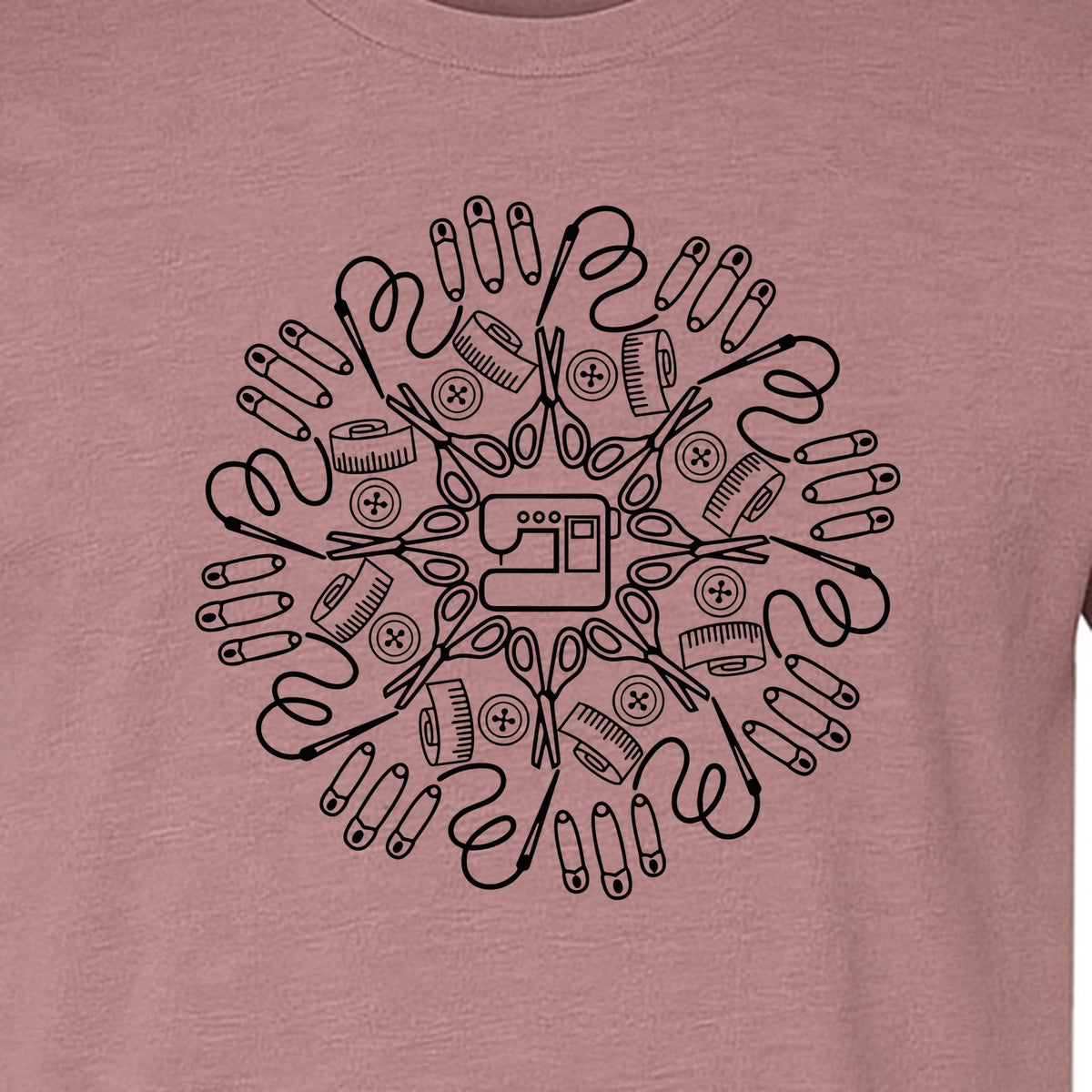 Sewing Machine T-Shirt, Circular Notions Line Art Design for Quilters and Seamstresses