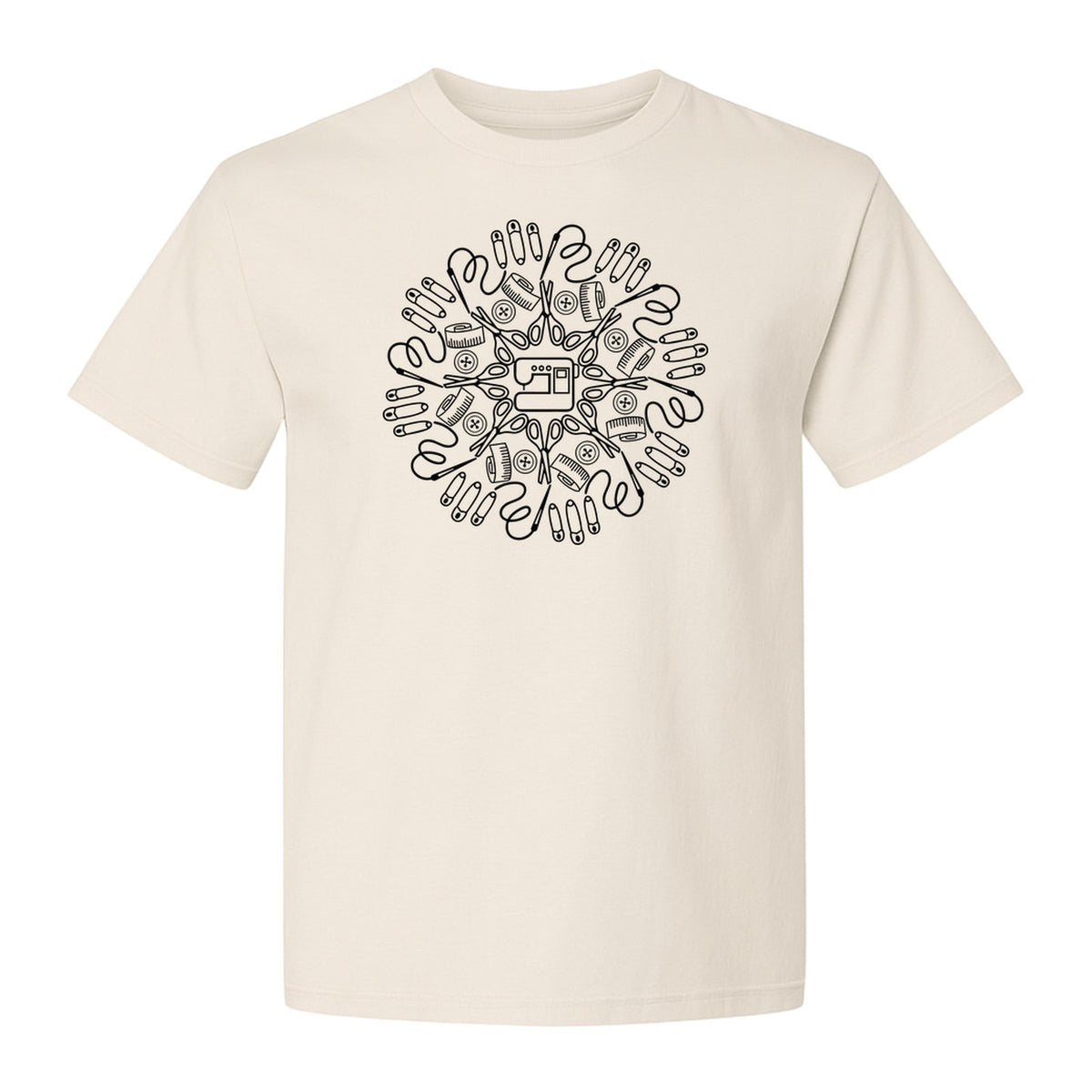 Sewing Machine T-Shirt, Circular Notions Line Art Design for Quilters and Seamstresses