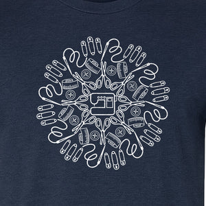 Sewing Machine T-Shirt, Circular Notions Line Art Design for Quilters and Seamstresses