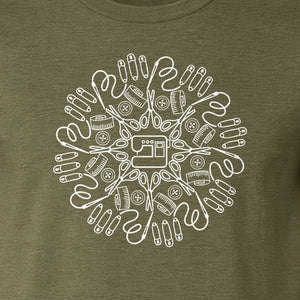 Sewing Machine T-Shirt, Circular Notions Line Art Design for Quilters and Seamstresses