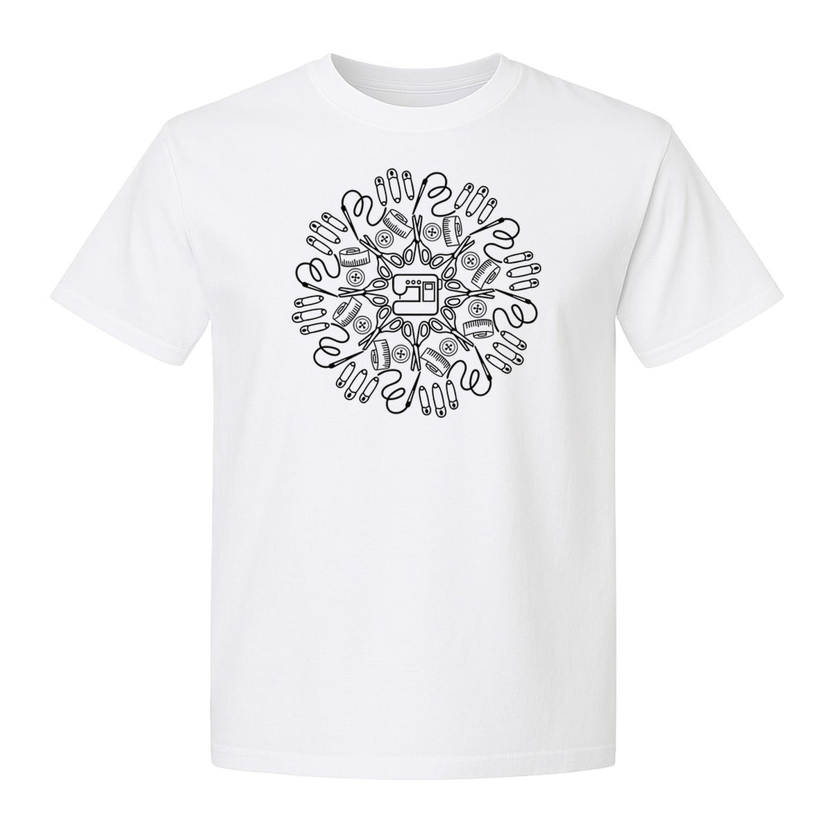 Sewing Machine T-Shirt, Circular Notions Line Art Design for Quilters and Seamstresses