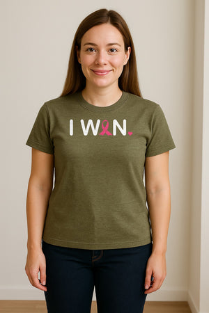 Breast Cancer Survivor T-Shirt, I Won Pink Ribbon Awareness Design for Strength and Support