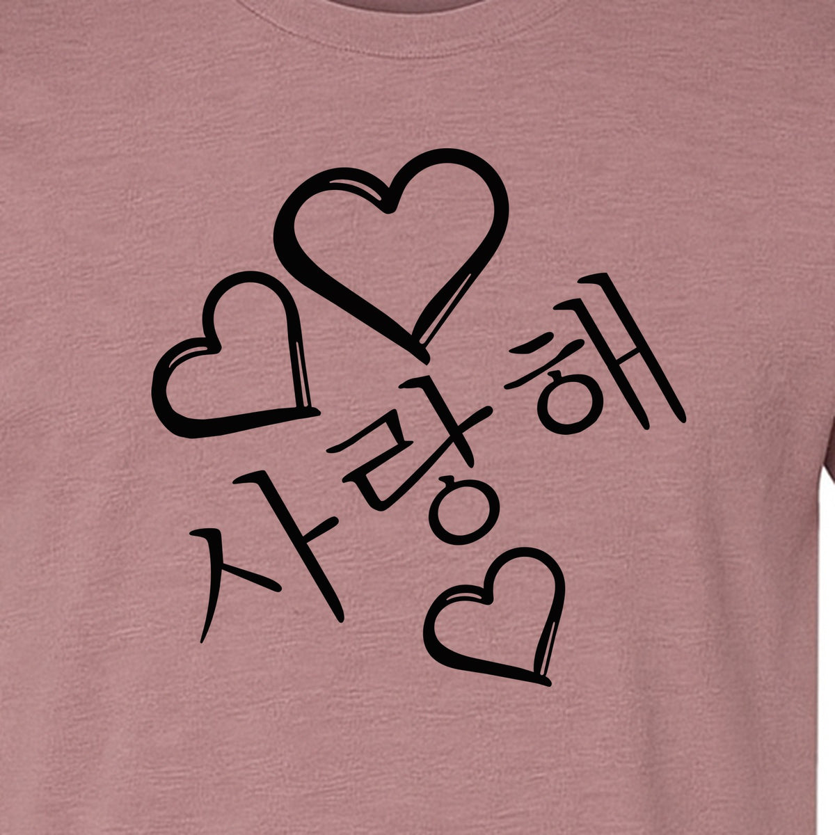 Saranghae T-Shirt, Korean Love Hearts Graphic Tee for K-Pop Culture Fans and Gift Giving