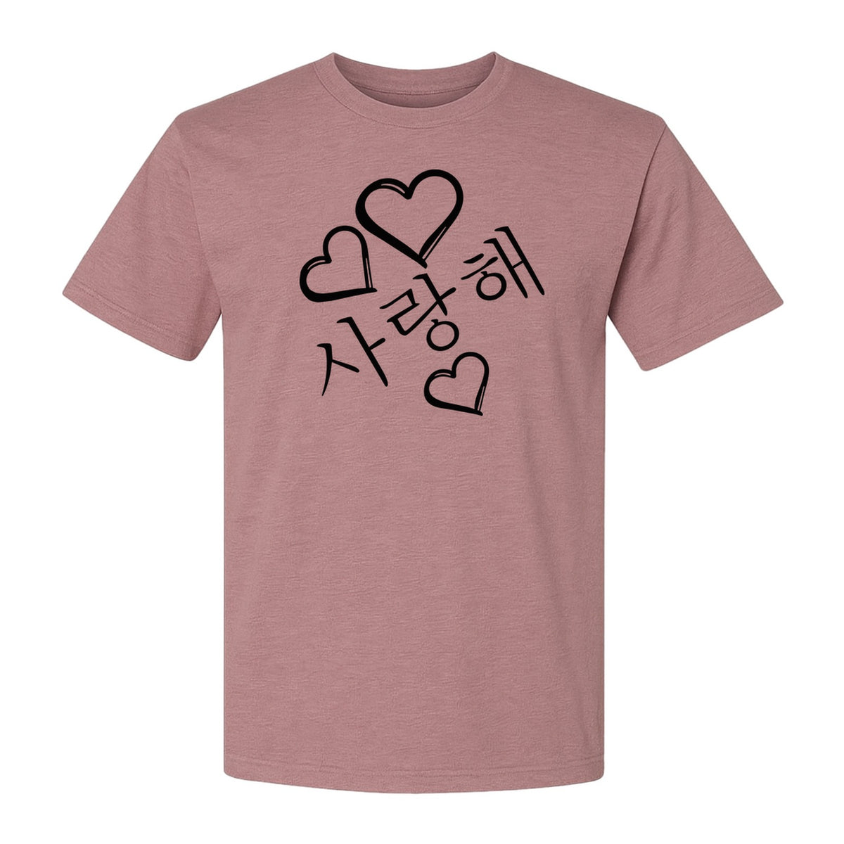 Saranghae T-Shirt, Korean Love Hearts Graphic Tee for K-Pop Culture Fans and Gift Giving