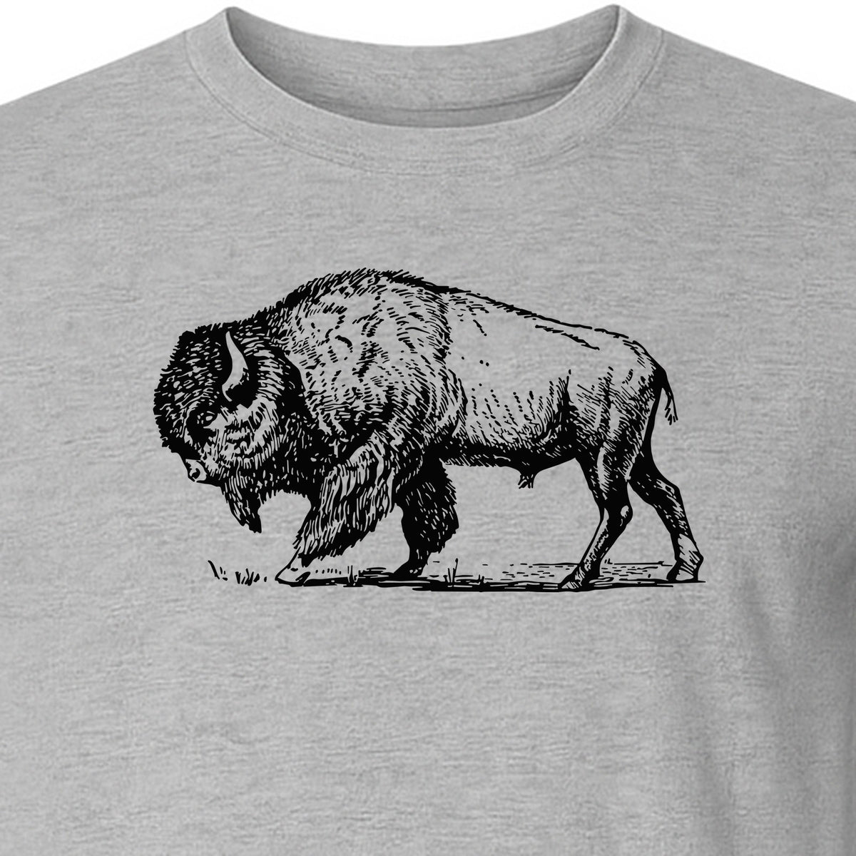Bison T-Shirt, Vintage American Buffalo Sketch Graphic for Wildlife and Nature Lovers