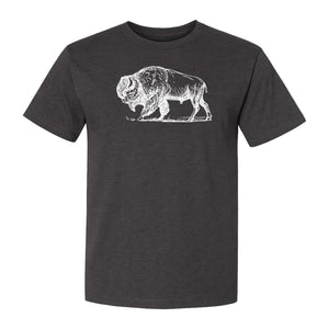 Bison T-Shirt, Vintage American Buffalo Sketch Graphic for Wildlife and Nature Lovers
