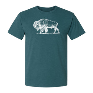 Bison T-Shirt, Vintage American Buffalo Sketch Graphic for Wildlife and Nature Lovers