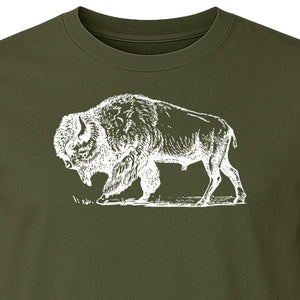 Bison T-Shirt, Vintage American Buffalo Sketch Graphic for Wildlife and Nature Lovers
