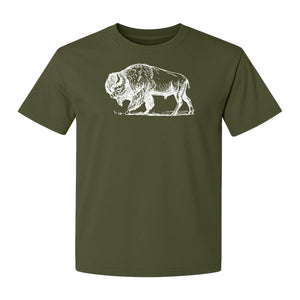 Bison T-Shirt, Vintage American Buffalo Sketch Graphic for Wildlife and Nature Lovers