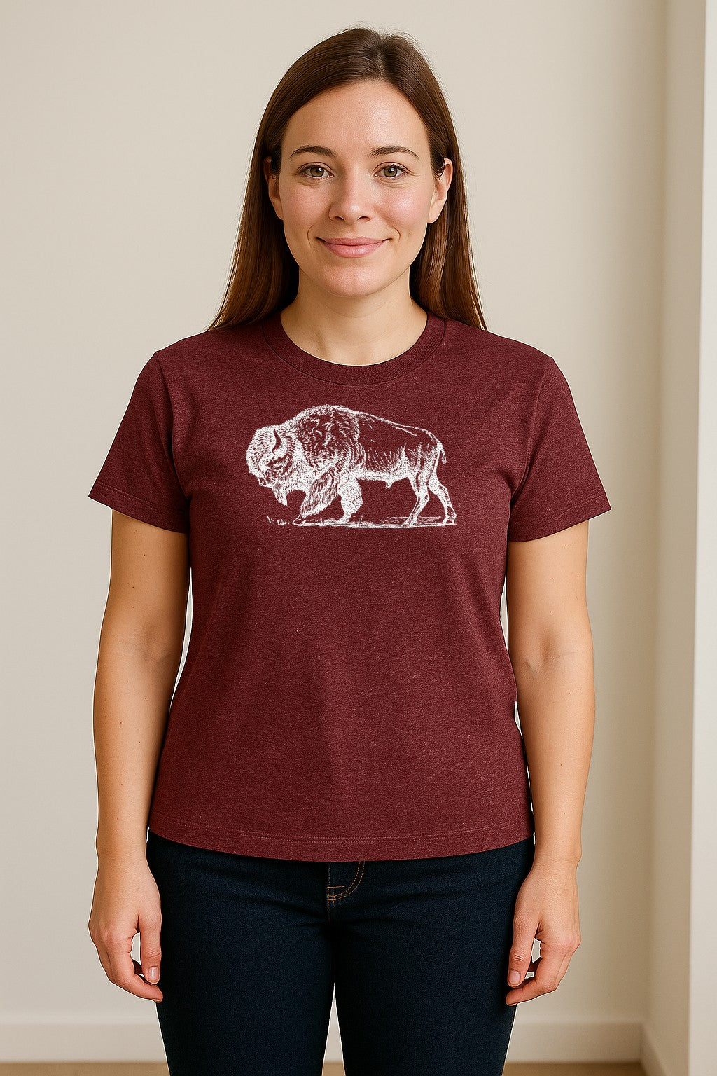 Bison T-Shirt, Vintage American Buffalo Sketch Graphic for Wildlife and Nature Lovers
