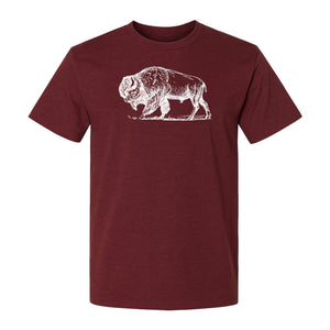 Bison T-Shirt, Vintage American Buffalo Sketch Graphic for Wildlife and Nature Lovers