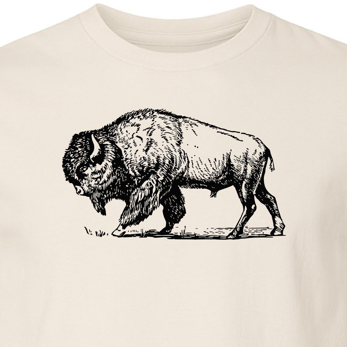 Bison T-Shirt, Vintage American Buffalo Sketch Graphic for Wildlife and Nature Lovers
