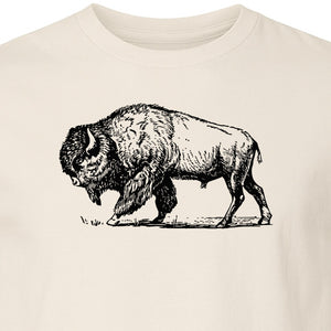 Bison T-Shirt, Vintage American Buffalo Sketch Graphic for Wildlife and Nature Lovers