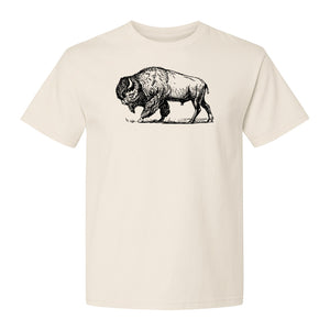 Bison T-Shirt, Vintage American Buffalo Sketch Graphic for Wildlife and Nature Lovers