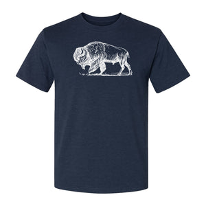 Bison T-Shirt, Vintage American Buffalo Sketch Graphic for Wildlife and Nature Lovers