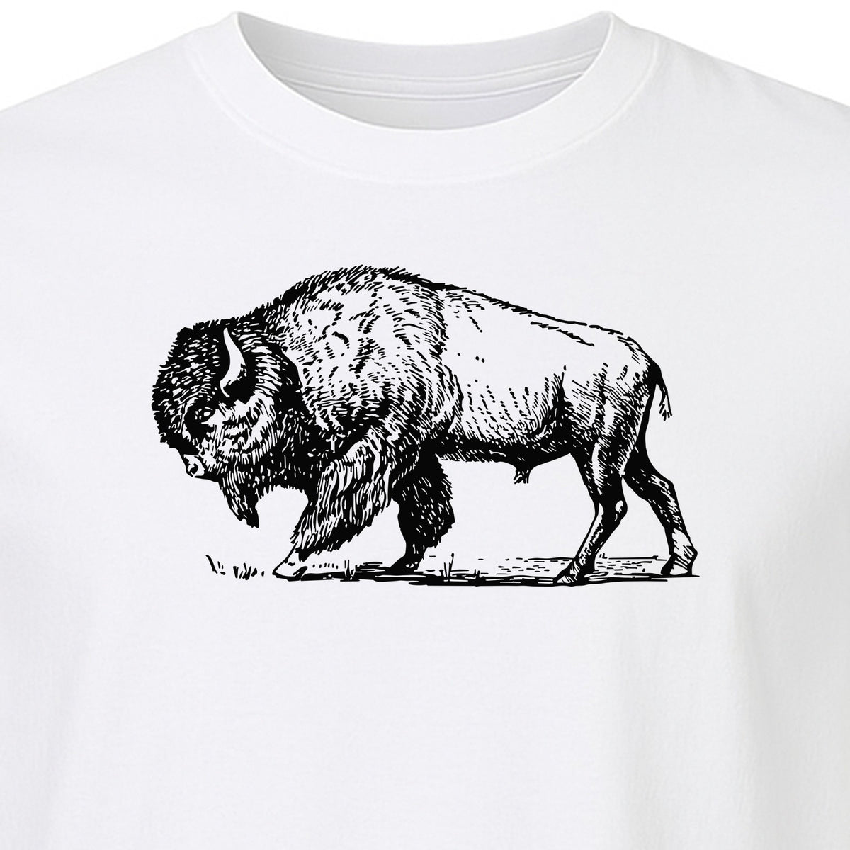 Bison T-Shirt, Vintage American Buffalo Sketch Graphic for Wildlife and Nature Lovers