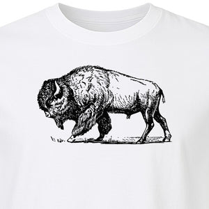 Bison T-Shirt, Vintage American Buffalo Sketch Graphic for Wildlife and Nature Lovers