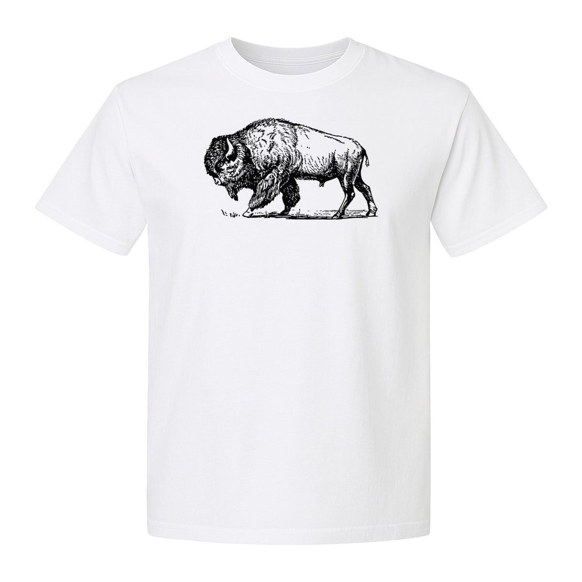 Bison T-Shirt, Vintage American Buffalo Sketch Graphic for Wildlife and Nature Lovers