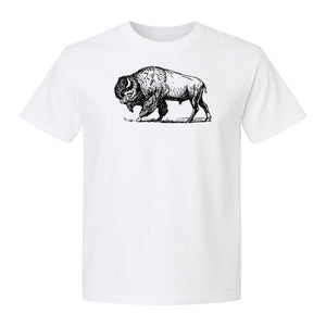 Bison T-Shirt, Vintage American Buffalo Sketch Graphic for Wildlife and Nature Lovers