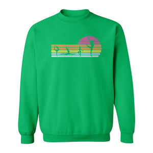 Gymnastics Sweatshirt, Retro Sunset Silhouette Design for Gymnasts and Coaches