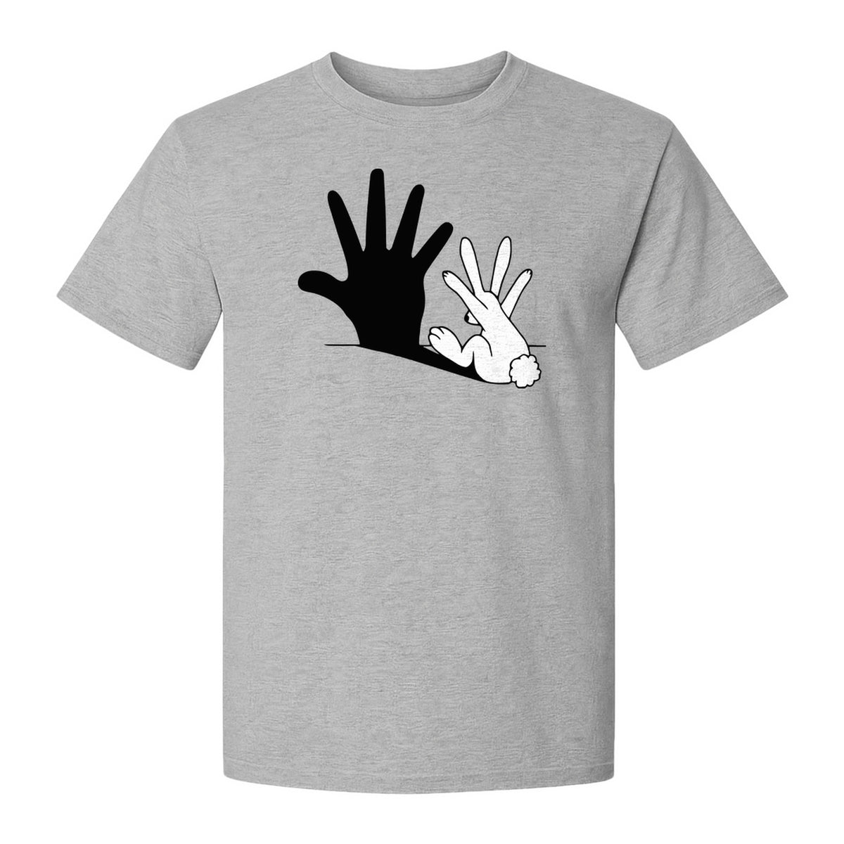 Rabbit Shadow T-Shirt, Hand Gesture Bunny Silhouette Graphic for Animal Lovers, Easter and Birthday Gifts