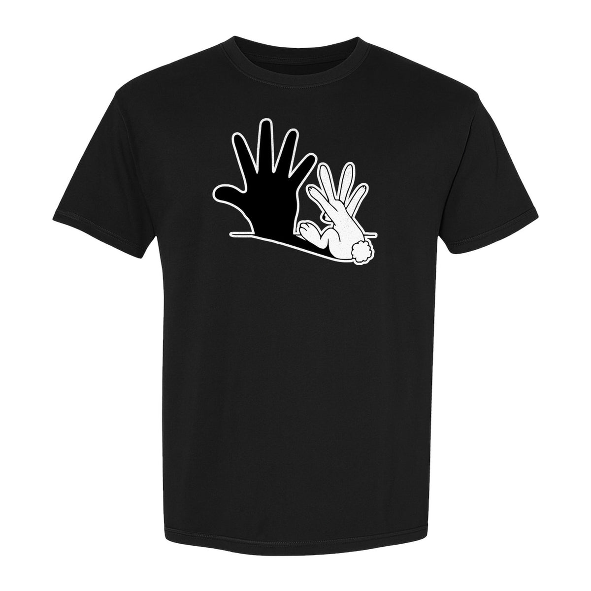 Rabbit Shadow T-Shirt, Hand Gesture Bunny Silhouette Graphic for Animal Lovers, Easter and Birthday Gifts