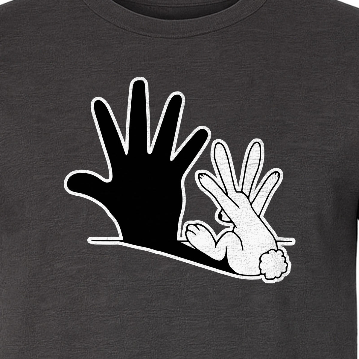 Rabbit Shadow T-Shirt, Hand Gesture Bunny Silhouette Graphic for Animal Lovers, Easter and Birthday Gifts