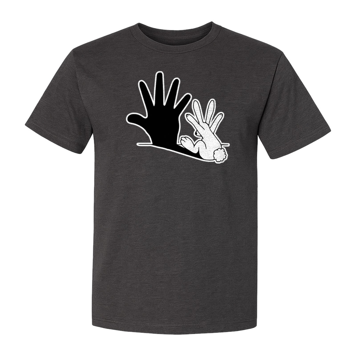 Rabbit Shadow T-Shirt, Hand Gesture Bunny Silhouette Graphic for Animal Lovers, Easter and Birthday Gifts