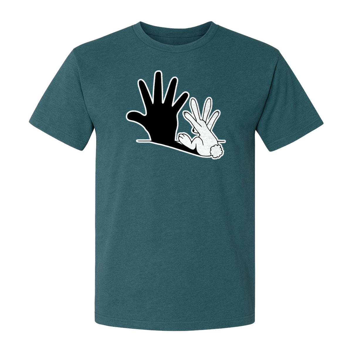 Rabbit Shadow T-Shirt, Hand Gesture Bunny Silhouette Graphic for Animal Lovers, Easter and Birthday Gifts