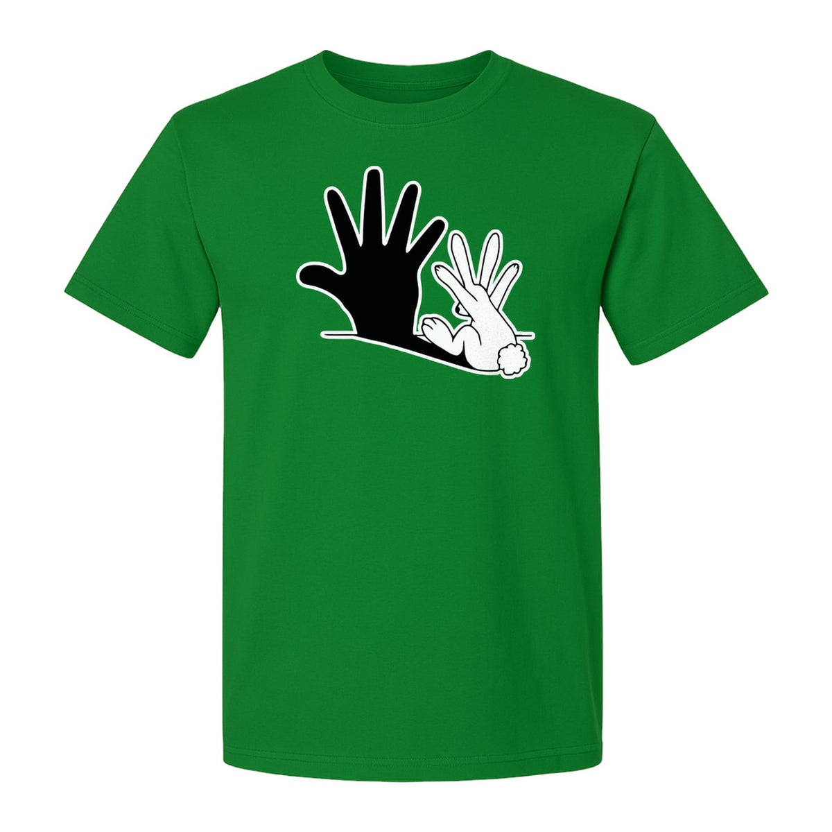 Rabbit Shadow T-Shirt, Hand Gesture Bunny Silhouette Graphic for Animal Lovers, Easter and Birthday Gifts