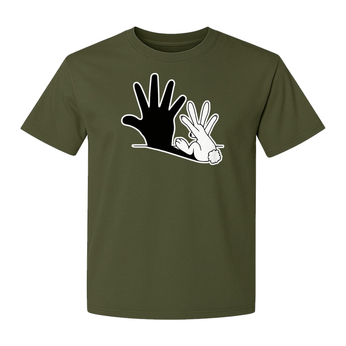 Rabbit Shadow T-Shirt, Hand Gesture Bunny Silhouette Graphic for Animal Lovers, Easter and Birthday Gifts