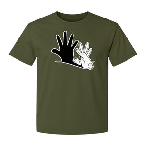 Rabbit Shadow T-Shirt, Hand Gesture Bunny Silhouette Graphic for Animal Lovers, Easter and Birthday Gifts