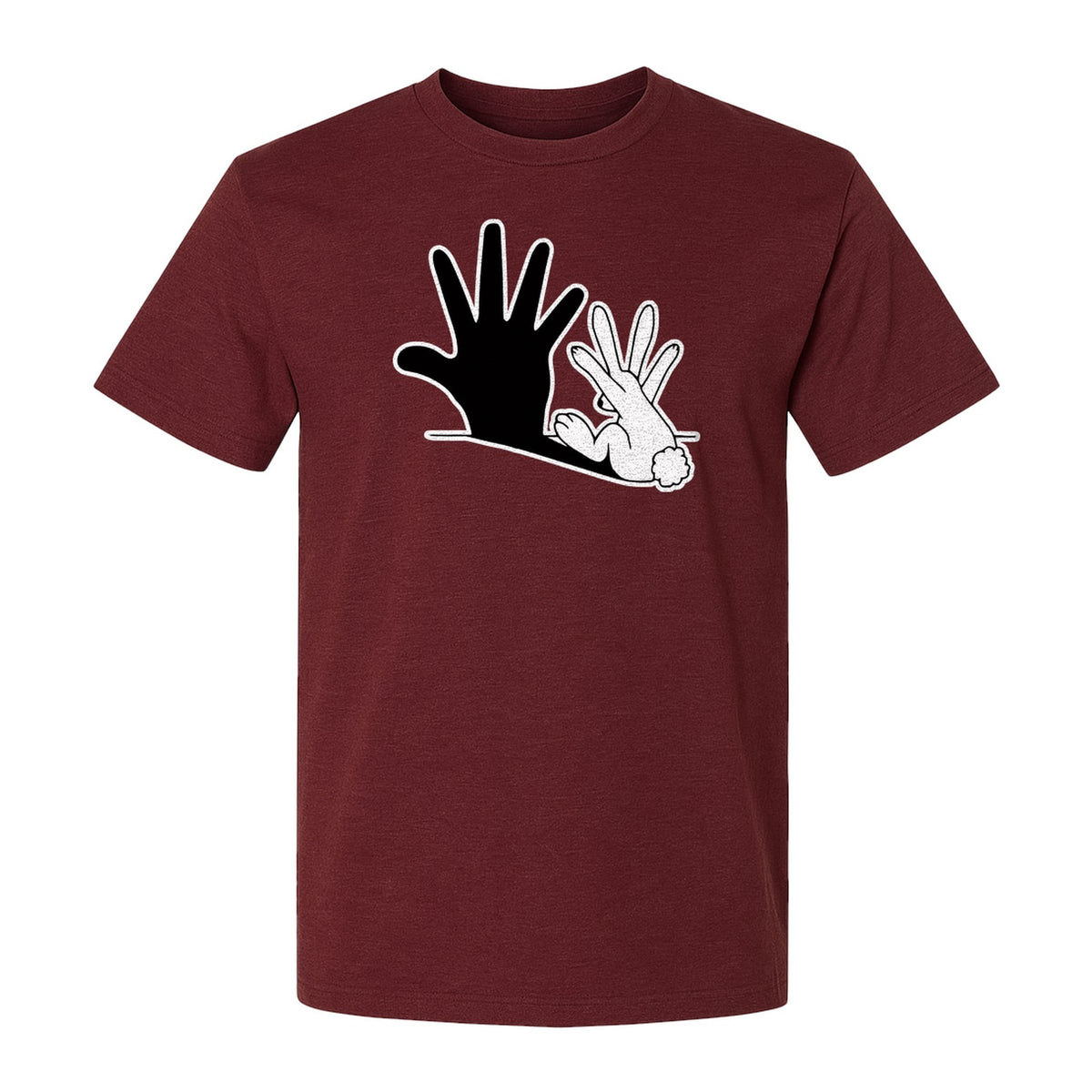 Rabbit Shadow T-Shirt, Hand Gesture Bunny Silhouette Graphic for Animal Lovers, Easter and Birthday Gifts