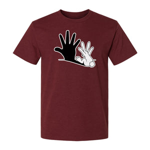 Rabbit Shadow T-Shirt, Hand Gesture Bunny Silhouette Graphic for Animal Lovers, Easter and Birthday Gifts