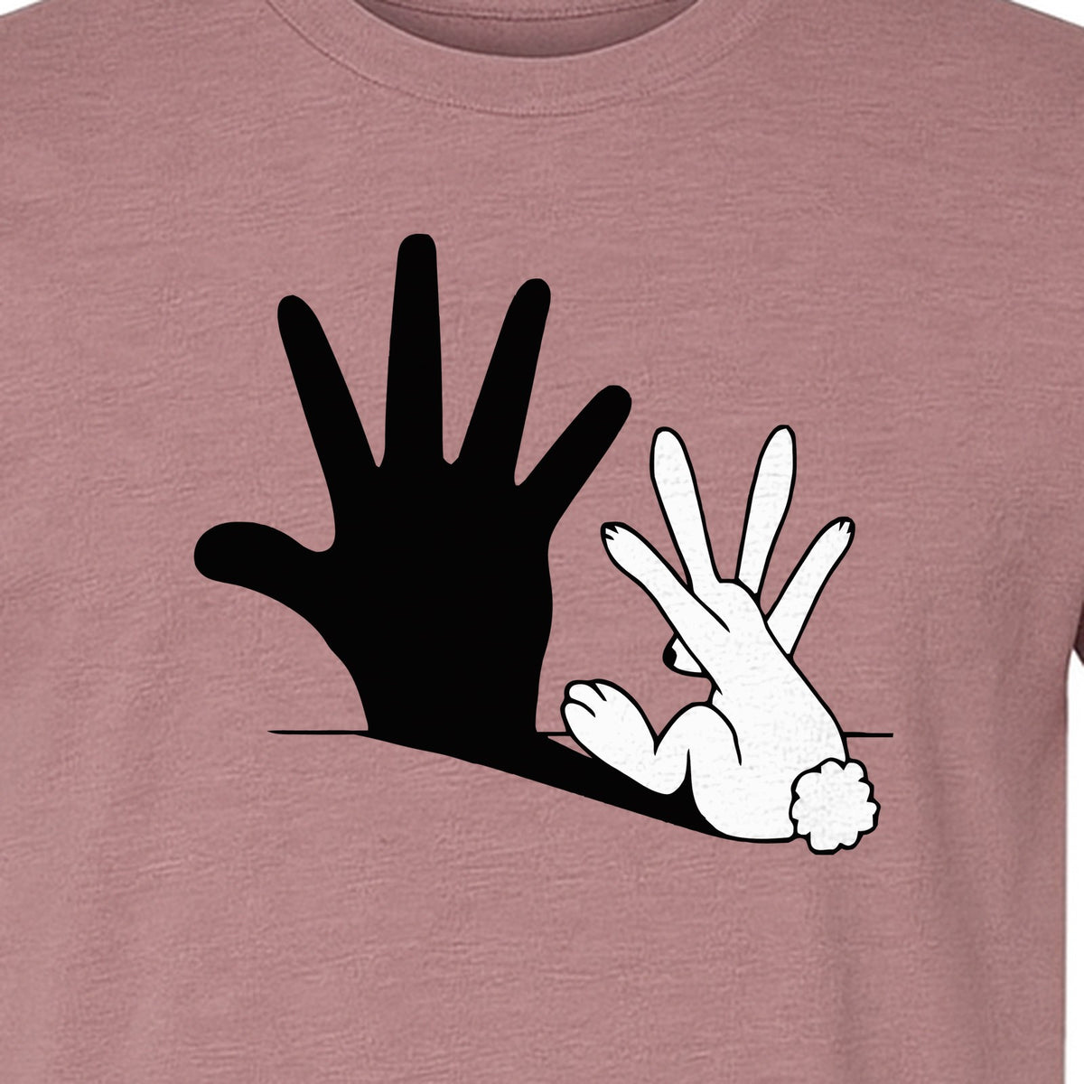 Rabbit Shadow T-Shirt, Hand Gesture Bunny Silhouette Graphic for Animal Lovers, Easter and Birthday Gifts