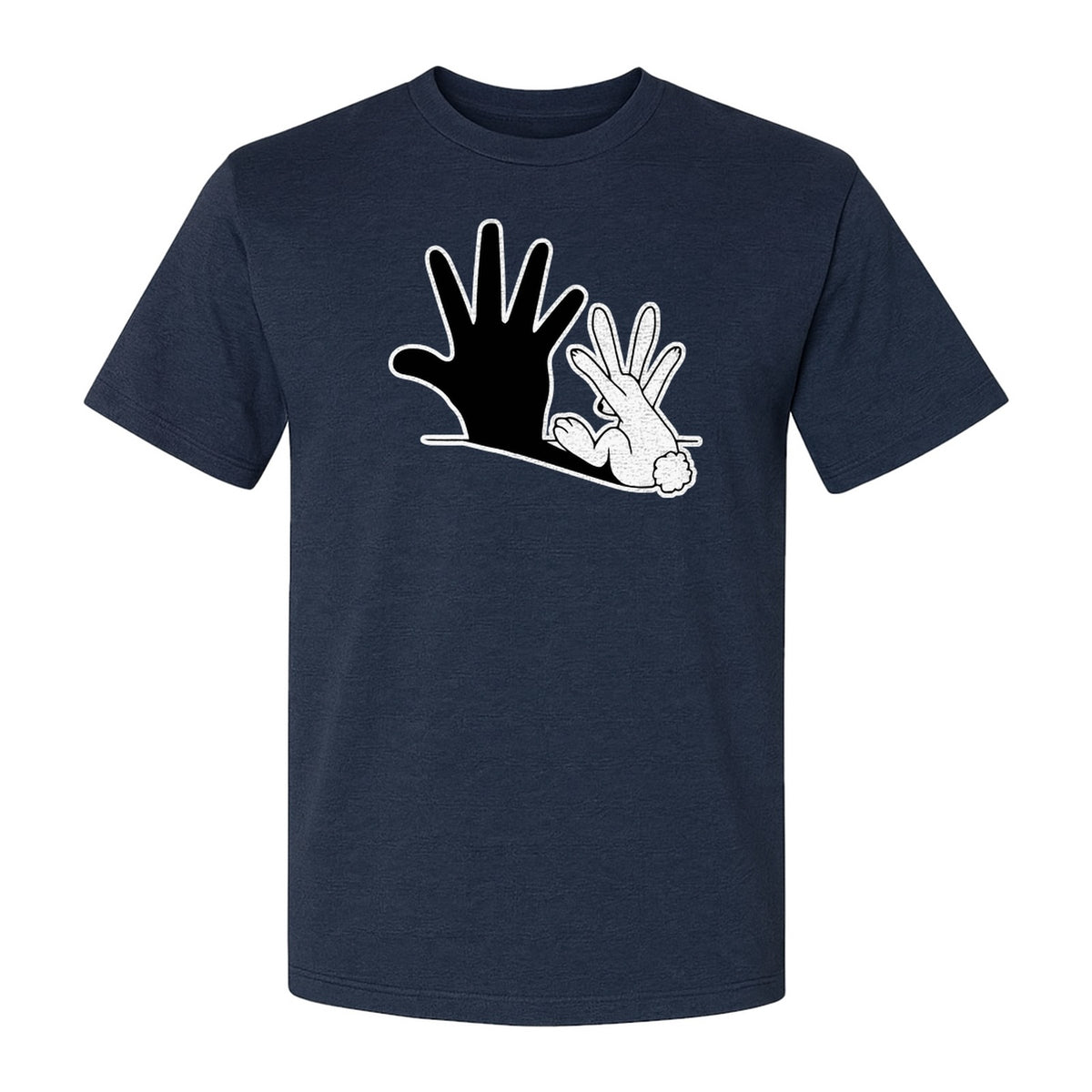 Rabbit Shadow T-Shirt, Hand Gesture Bunny Silhouette Graphic for Animal Lovers, Easter and Birthday Gifts
