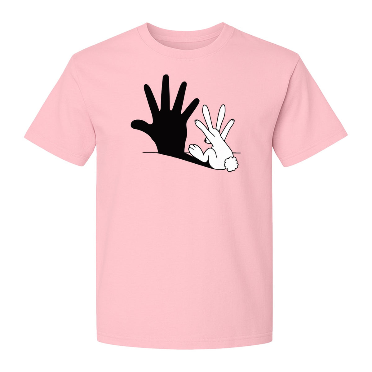 Rabbit Shadow T-Shirt, Hand Gesture Bunny Silhouette Graphic for Animal Lovers, Easter and Birthday Gifts