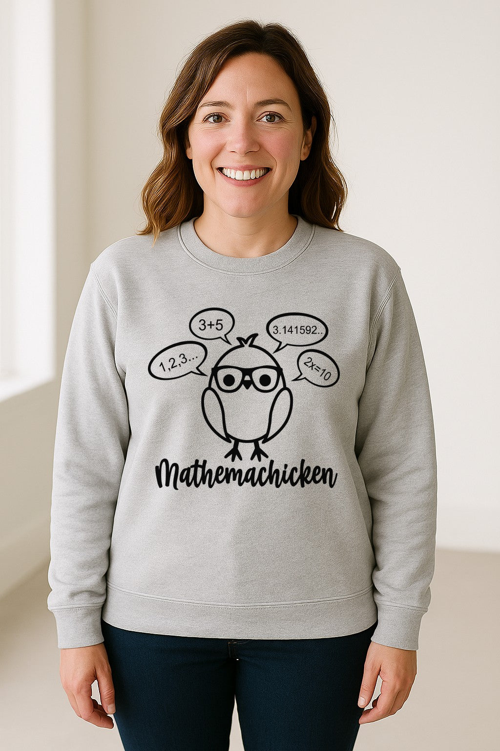 Math Teacher Sweatshirt, Funny Mathemachicken Design for Educators and Number Lovers