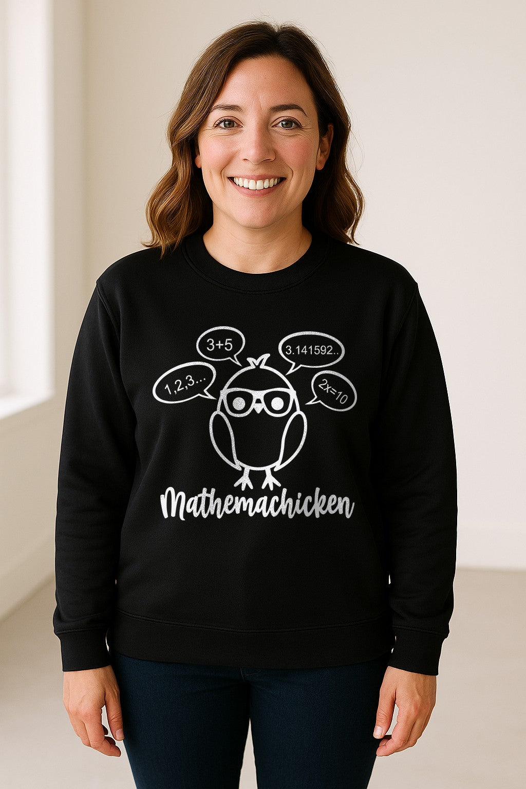 Math Teacher Sweatshirt, Funny Mathemachicken Design for Educators and Number Lovers