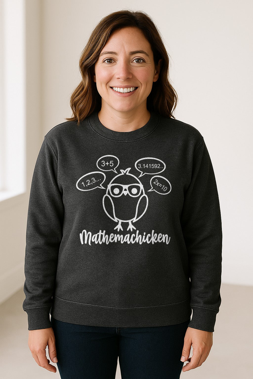 Math Teacher Sweatshirt, Funny Mathemachicken Design for Educators and Number Lovers
