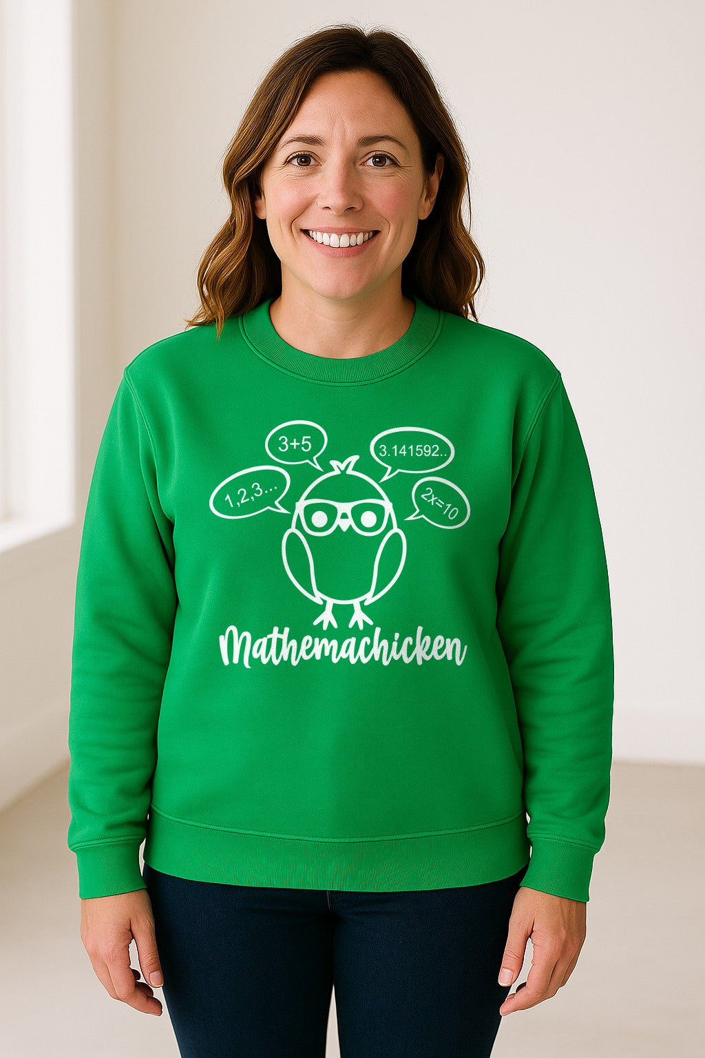 Math Teacher Sweatshirt, Funny Mathemachicken Design for Educators and Number Lovers