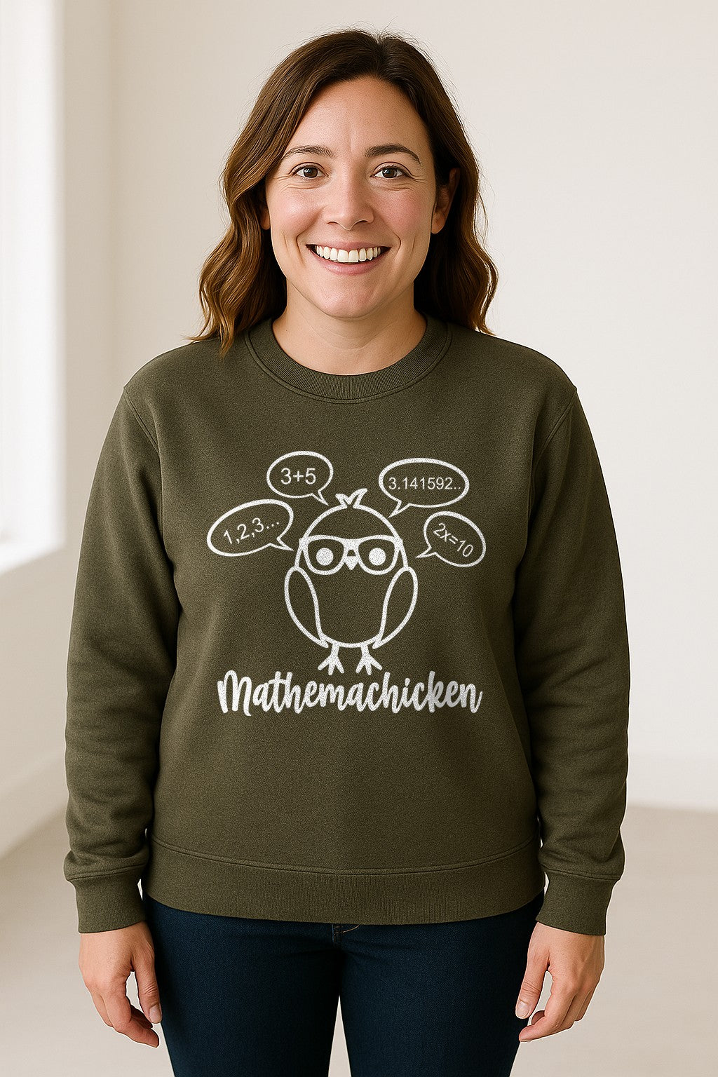 Math Teacher Sweatshirt, Funny Mathemachicken Design for Educators and Number Lovers
