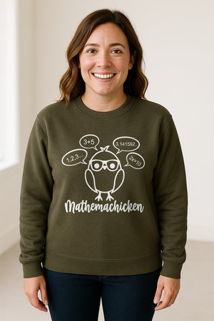 Math Teacher Sweatshirt, Funny Mathemachicken Design for Educators and Number Lovers
